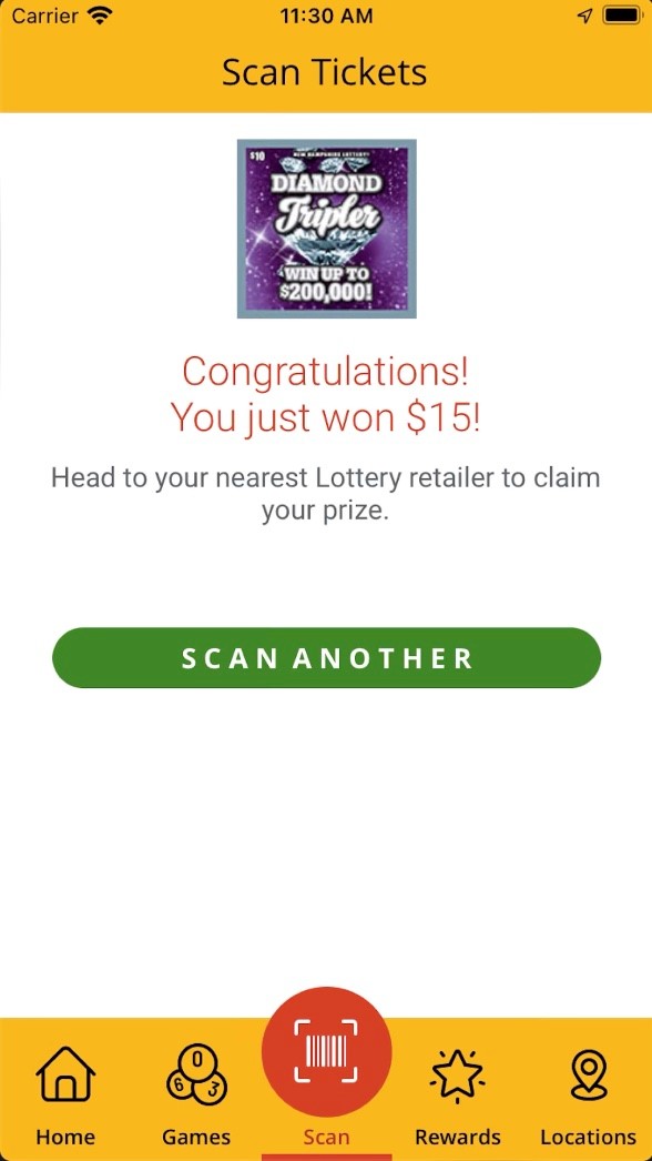 NH lottery app Ticket Checker feature